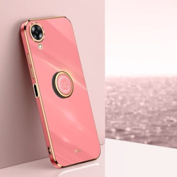 Чехол XINLI Straight Edge с держаталем-подставкой на OPPO A17k - красный