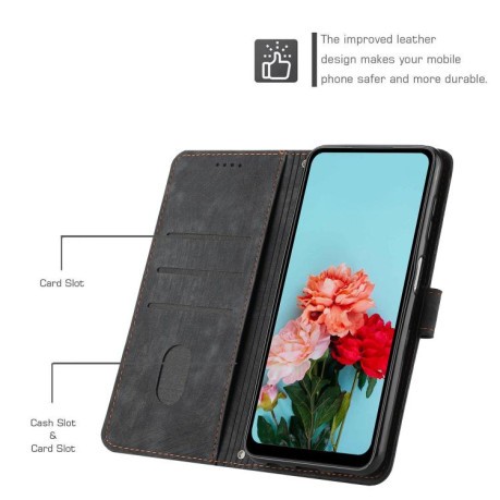 Чехол-книжка Skin Feel Stripe Pattern для Infinix Note 50 4G / 50 Pro 4G - черный