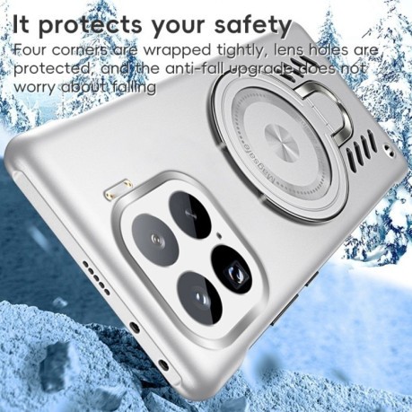 Противоударный чехол Ice Feeling Cooling MagSafe Magnetic для Xiaomi 15 - черный