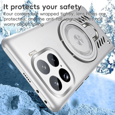 Противоударный чехол Ice Feeling Cooling MagSafe Magnetic для Xiaomi 15 - серебристый