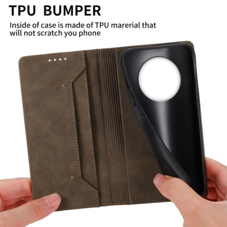 Чохол-книжка Business Solid Color Magnetic RFID Leather на Realme 14 Pro+ - коричневий