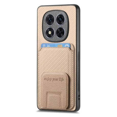 Противоударный чехол Carbon Fiber Card Bag для Xiaomi  Redmi Note 14 Pro+ 5G - хаки