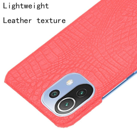 Ударопрочный чехол Crocodile Texture на Xiaomi Mi 11 Lite/Mi 11 Lite NE - красный