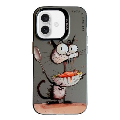 Чехол Animal Pattern Oil Painting Series для iPhone 16 Plus - Rat