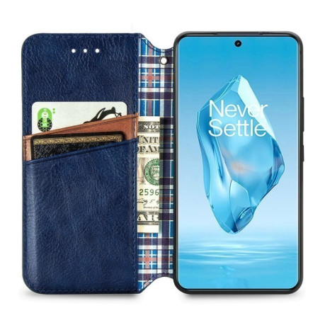 Чохол-книжка Cubic Grid для OnePlus Ace 3 Pro - синій