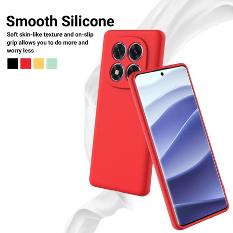 Силіконовий чохол Solid Color Liquid Silicone на Xiaomi Redmi Note 14 Pro+ 5G - червоний