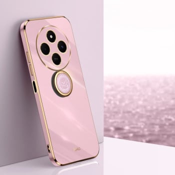 Чехол XINLI Straight Edge с держаталем-подставкой на Redmi 14C 4G/Poco C75/Redmi A4 5G - фиолетовый