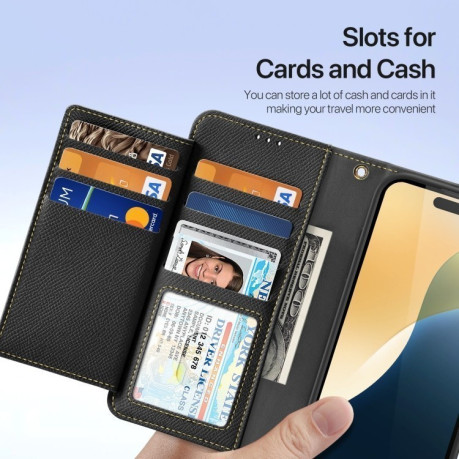 Чехол-книжка DUX DUCIS Lawa Series 2 in 1 Wallet Zipper Detachable MagSafe на iPhone 16 Pro Max - черный