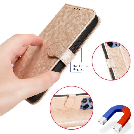 Чехол-книжка Honeycomb Dot для OPPO F19 4G / A74 4G - золотой