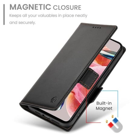 Чохол-книжка Side Buckle Magnetic Frosted Leather на Xiaomi Redmi 15 5G / 4G EU 171mm - чорний