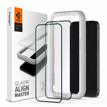 Комплект защитных стекол Spigen Alm Glass Fc для iPhone 12 Pro Max Black