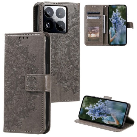 Чехол-книжка Totem Flower для Xiaomi 15 Pro - серый