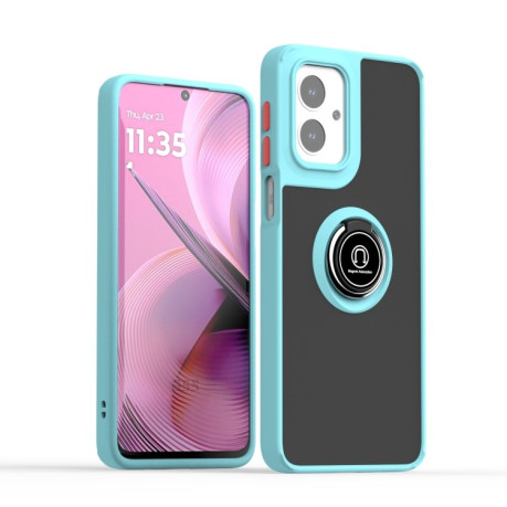 Противоударный чехол Q Shadow 1 Series TPU + PC на Motorola Moto G55 - голубой