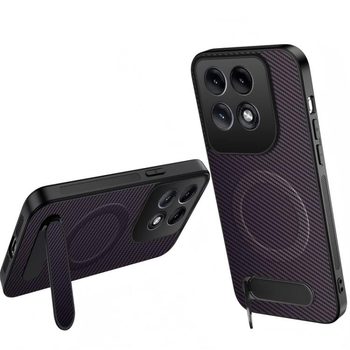Магнітний чохол Wanlonfeng з підставкою та карбоновою текстурою на Motorola Edge 70 Pro 5G — фіолетовий