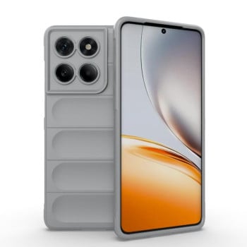 Силиконовый чехол Magic Flannel для Motorola Edge 60 Fusion 5G - серый