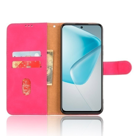 Чехол-книжка Skin Feel Magnetic для Infinix Hot 50 Pro+ - пурпурно-красный
