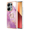Чехол Electroplating with Ring Holder для Xiaomi Redmi Note 14S/ 13 Pro 4G / POCO M6 Pro 4G - фиолетовый