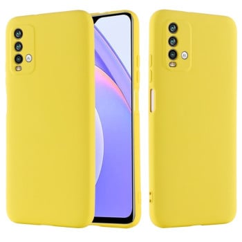 Силиконовый чехол Solid Color Liquid Silicone на Xiaomi Redmi 9T - желтый