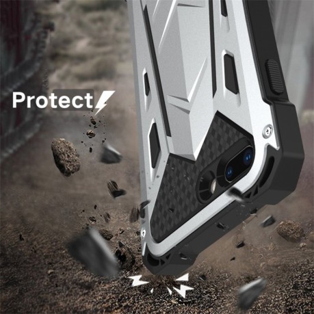 Противоударный металлический чехол R-JUST Dustproof Armor на iPhone SE 3/2 2022/2020/8/7 - серебристый