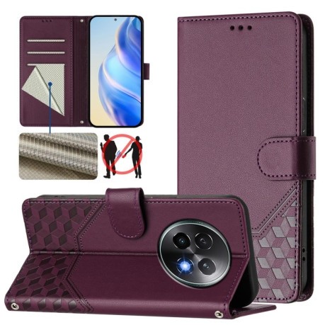 Чохол-книжка Embossing Stripe RFID для Realme 13+ 5G/13 Pro 5G/13 Pro+ - фіолетовий