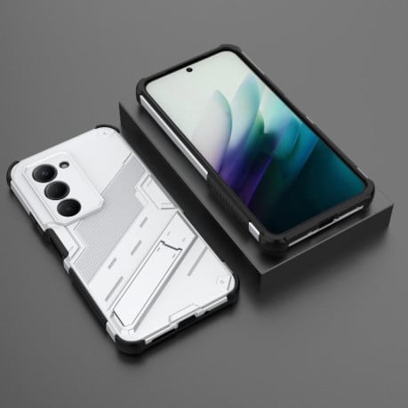 Противоударный чехол Punk Armor с подставкой на Xiaomi Redmi 15 5G / 4G EU 171mm - белый