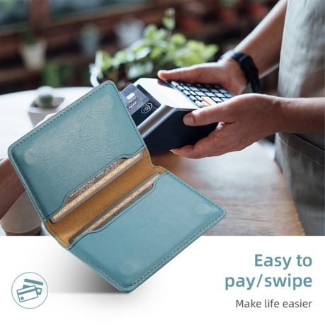 Чехол Denior Cowhide Texture Leather MagSafe Detachable Wallet для iPhone 16 Plus - синий