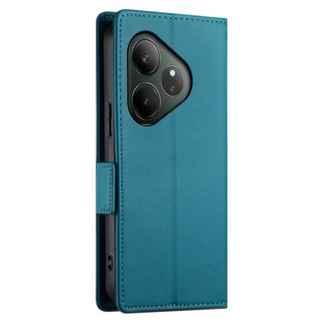 Чехол-книжка Side Buckle Magnetic Frosted Leather для Realme GT 6 Global/ Realme GT 6 4G - синий