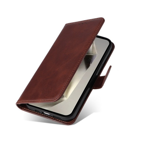 Чехол-книжка Stitching Calf Texture для Samsung Galaxy S25 Ultra 5G - коричневый