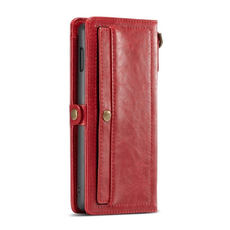 Шкіряний чохол-книжка CaseMe Qin Series Wrist Strap Wallet Style із вбудованим магнітом на Samsung Galaxy S10e-червоний