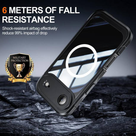Двосторонній протиударний чохол Life Waterproof MagSafe Magnetic Rugged для iPhone Air - чорний