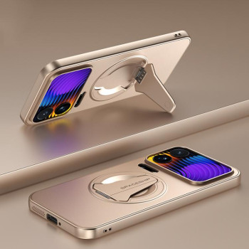 Чехол Spaceship с MagSafe и складной подставкой на Xiaomi 17 Pro Max — песочно-золотой