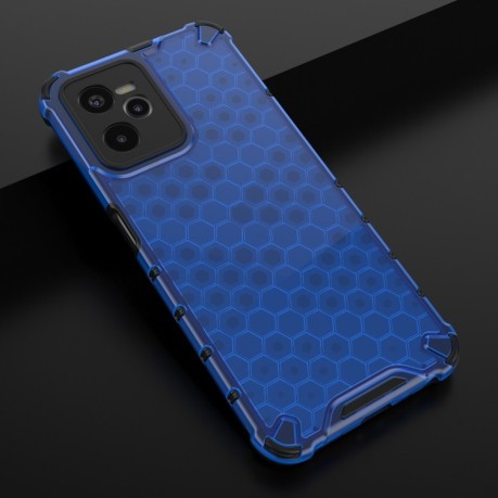 Противоударный чехол Honeycomb на Realme C35 - синий