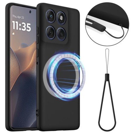Силиконовый чехол Shockproof Silicone Magsafe для Motorola Edge 60 / 60s / 60 Fusion - черный