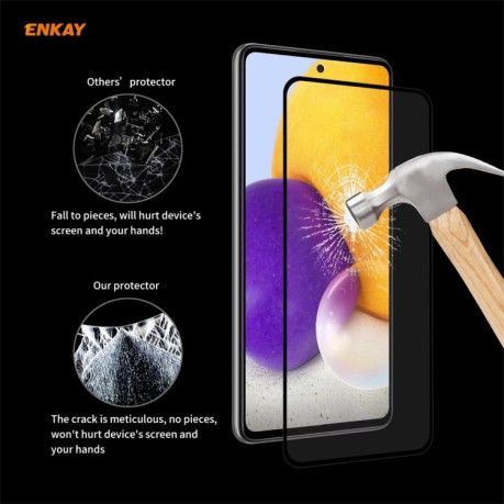 Защитное стекло ENKAY Hat-Prince для Samsung Galaxy A72 - черное