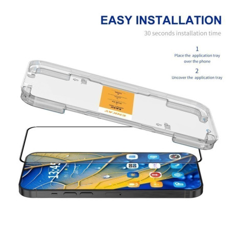 Защитное Стекло ENKAY Easy Install High Alumina Silicon для Xiaomi 14T/14T Pro - черное