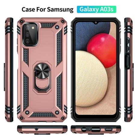 Протиударний чохол HMC 360 Degree Rotating Holder Samsung Galaxy A03s - рожеве золото
