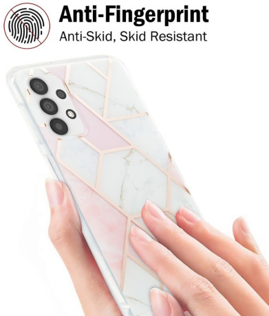 Протиударний чохол 3D Electroplating Marble для Samsung Galaxy A23 4G/5G - рожевий