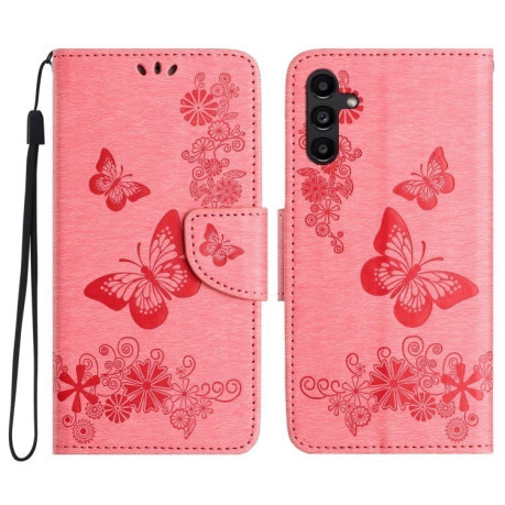 Чохол-книжка Embossed Butterfly  для Samsung Galaxy A36/A56 5G - рожевий