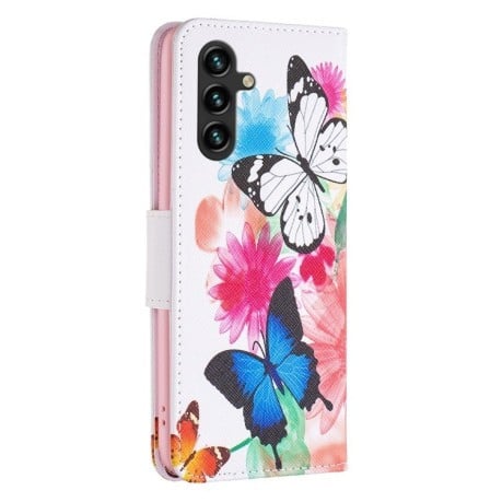 Чехол-книжка Colored Drawing Pattern для Samsung Galaxy A56 5G - Butterflies