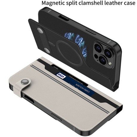 Чехол-книжка GKK Detachable Flip Leather MagSafe для iPhone 16 Pro - Gray
