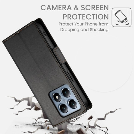 Чохол-книжка Side Buckle Magnetic Frosted Leather для Xiaomi 14T Pro - чорний