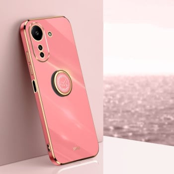 Чехол XINLI Straight Edge с держаталем-подставкой на Xiaomi Redmi 13C/Poco C65 4G - красный