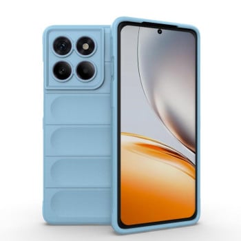 Силиконовый чехол Magic Flannel для Motorola Edge 60 Pro 5G - голубой