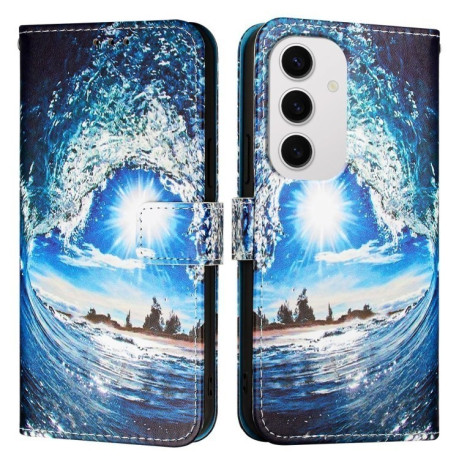 Чохол-книжка Pattern Plain Weave для Samsung Galaxy S24 FE 5G - Waves And Sun