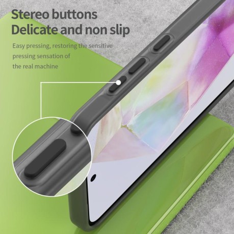 Противоударный чехол Frosted Translucent TPU Hybrid PC для Samsung Galaxy A56 5G - черный