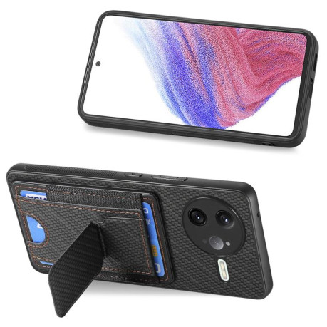 Противоударний чехол Carbon Fiber Card Bag для Xiaomi Poco F7 Ultra - чорний