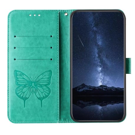 Чехол-книжка Embossed Butterfly для OPPO Reno13 F/Reno13 FS- зеленый