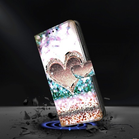 Чехол-книжка Crystal 3D Shockproof Protective Leather для Samsung Galaxy S23 FE 5G - Pink Diamond Heart
