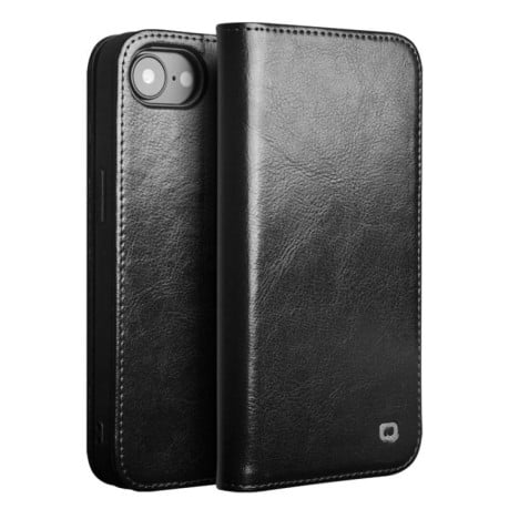 Шкіряний чохол-книжка QIALINO Classic Genuine Leather для iPhone 16e - чорний