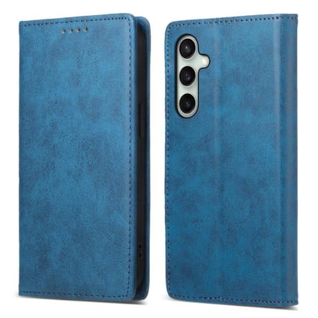 Чохол-книжка Business Solid Color із захистом від сканування RFID на Samsung Galaxy S25 FE 5G - синій